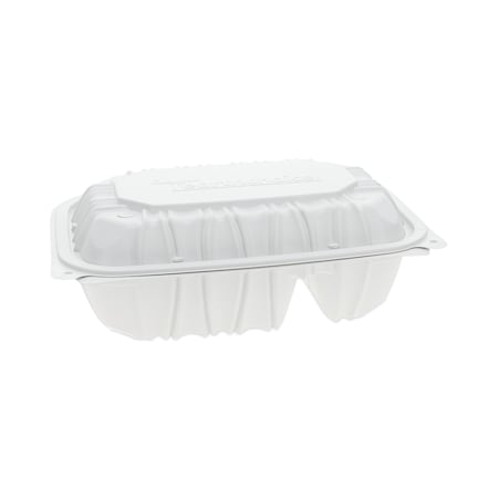 Pactiv Vented Microwave Hinged-Lid Takeout Container, 2-Comp, 9x6x3.1, PK170 PK YCNW02052